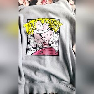 Line Friends XLarge BT21 COOKY Letterman Grey & Pink Zip Up Hoodie